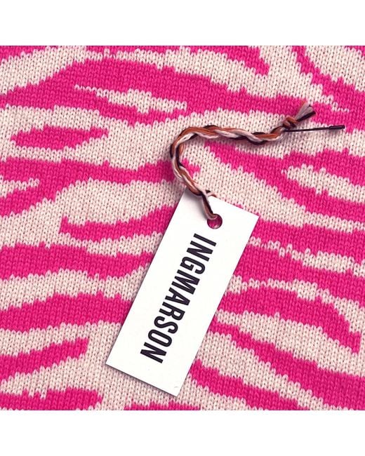 INGMARSON Pink Tiger Wool & Cashmere Scarf Hot