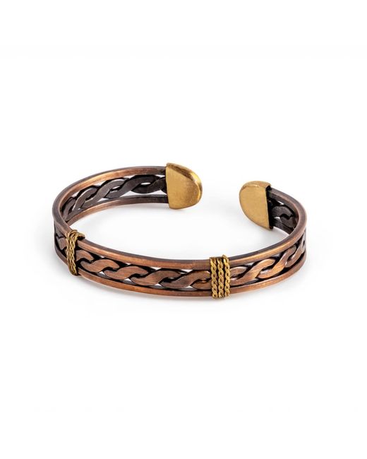 Anatoliacraft Metallic Handmade Solid Braided Copper Bracelet for men