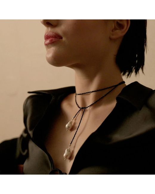 EVA REMENYI Metallic Swan Wrap Necklace