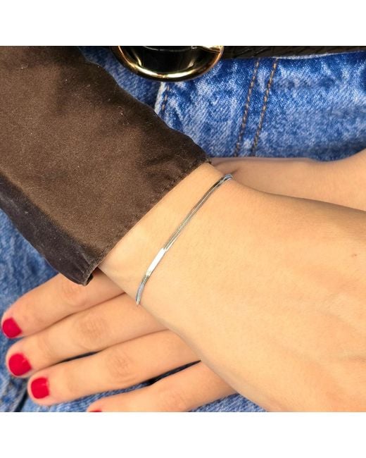 Harfi Metallic Sterling Everyday Herringbone Chain Bracelet