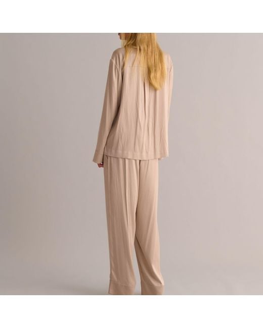 Mamu Dream White Neutrals Soft Classic Silk Pyjama Set