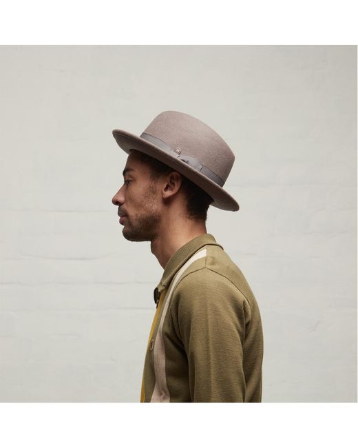 Dasmarca Hats Brown Godfather Taupe Wool Felt Hat for men