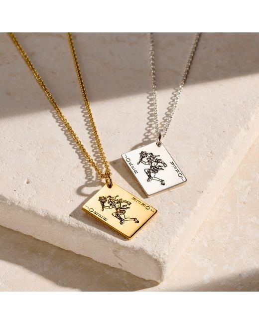 Posh Totty Designs Metallic Sterling Joker Playing Card Charm Necklace for men