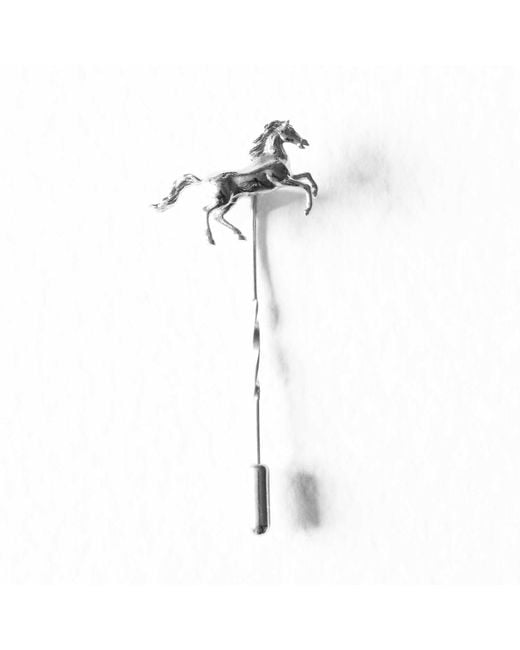 Lee Renee White Horse Tie Pin – Twist Tie Pin – for men