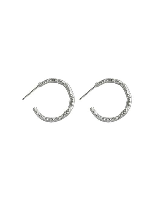 Janus Edinburgh Metallic Sterling Textured Macdui Hoop Earrings