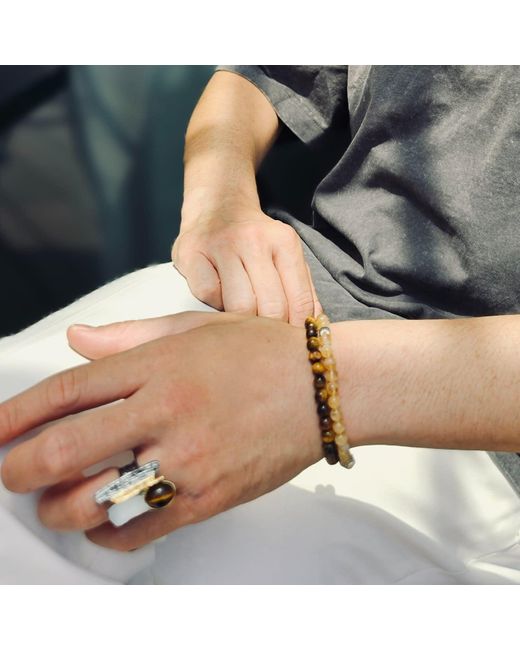 Farra Metallic Citrine Flexible Bracelet for men