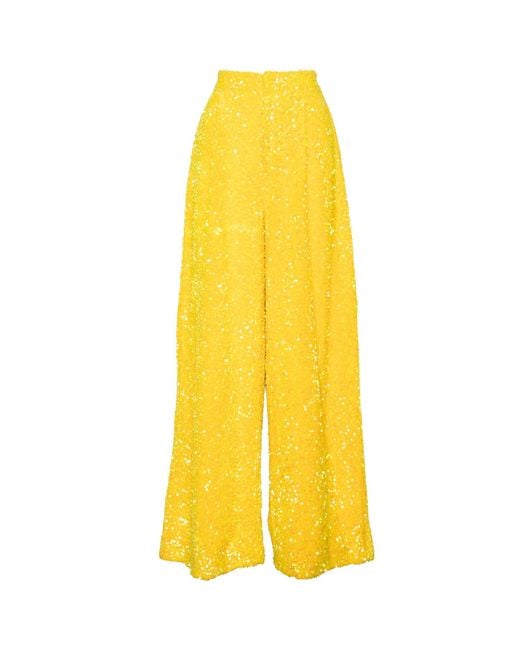 Ofuure Yellow Liza Sequin Pants