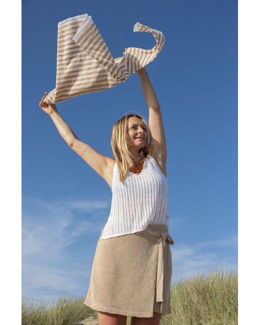 SALANIDA Natural Neutrals Mare 100% Linen Wrap Skirt Sand