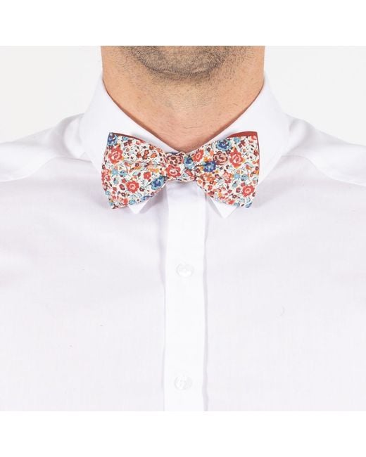 LE COLONEL Red Brick Emma Liberty Bow Tie for men