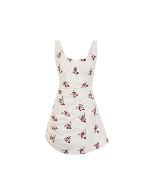Pcfg White The Broderie Anglaise Edit Asymmetric Embroidered Mini Dress