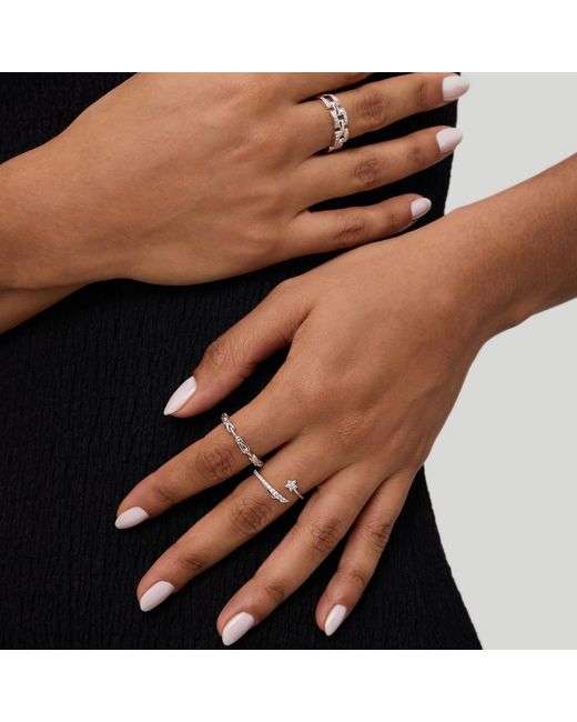 Vanhi Metallic Noa Link Ring