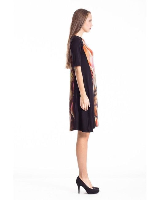 Conquista Orange Animal Print A Line Dress