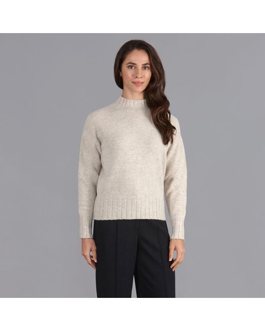 Paul James Knitwear Pink Neutrals Lambswool Lola Grown On Neck Jumper