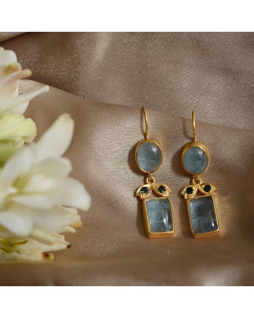 Emma Chapman Jewels Blue Bathsheba Aquamarine Drop Earrings