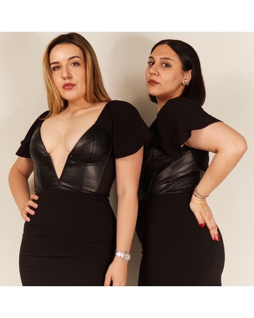 The Gt Atelier Black Leather Corset Dress