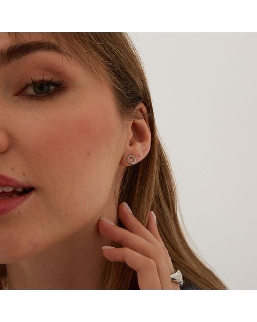 Spero London Metallic Circle Round One Drop One Stud Earring Sterling Set