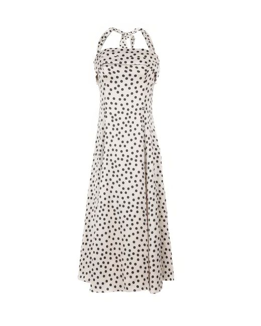 Luna Fashion House White Polka Dot Strapless Dress, Melissa