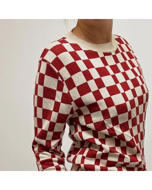 GROBUND Red Frida Knitted Blouse