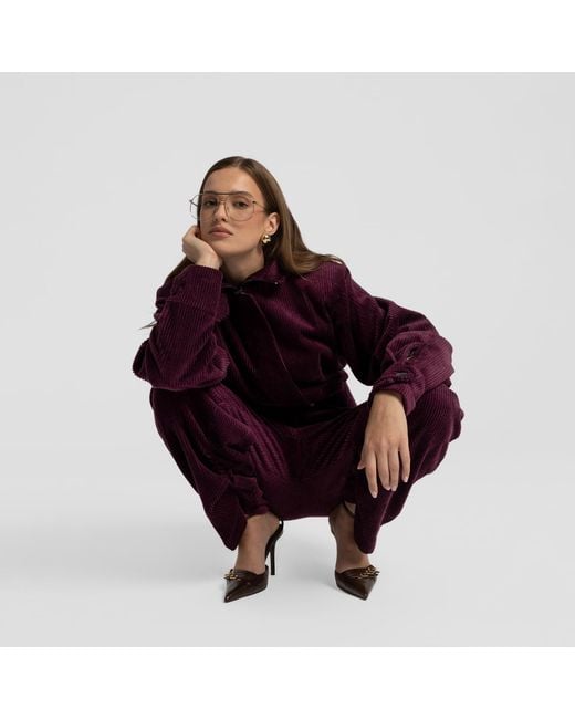 Mandragora Purple Loose Cut Corduroy Trousers Barro Raspberry