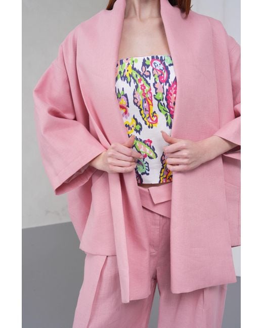 Lumina Eligma Pink The Duality Linen Jacket