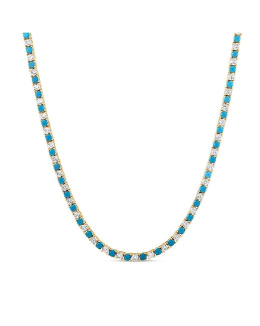 SHYMI Metallic Alternating Color Tennis Necklace