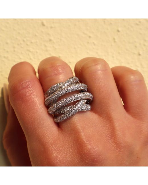 Mineralgems•Studio Metallic Crossed Circle Ring