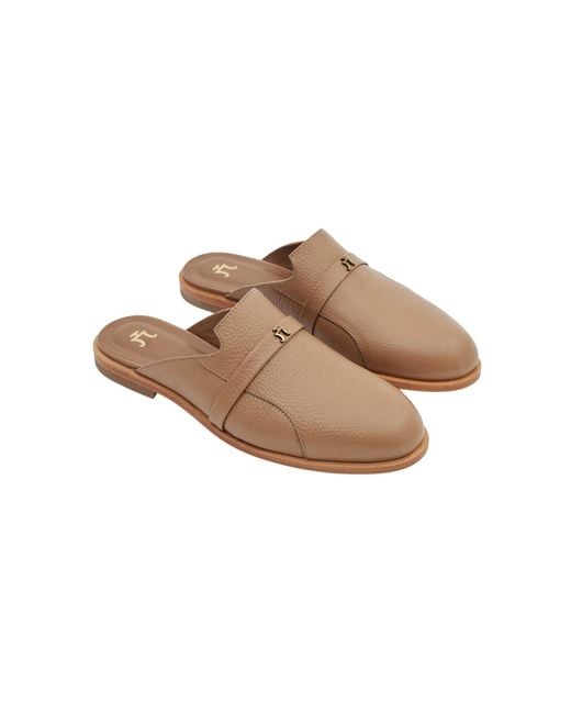 JANE ATELIER Brown Neutrals Janik Handcrafted Leather Mule