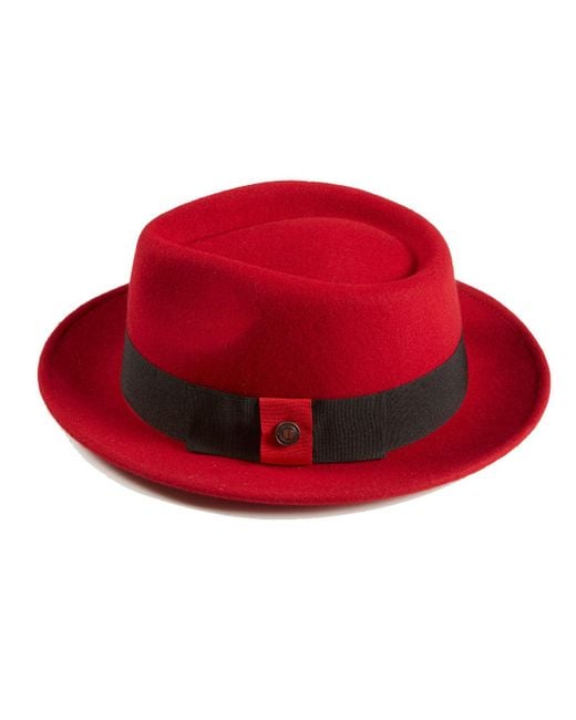 Dasmarca Hats Red Pablo Oxblood Felt Wide Brim Wool Felt Fedora Hat