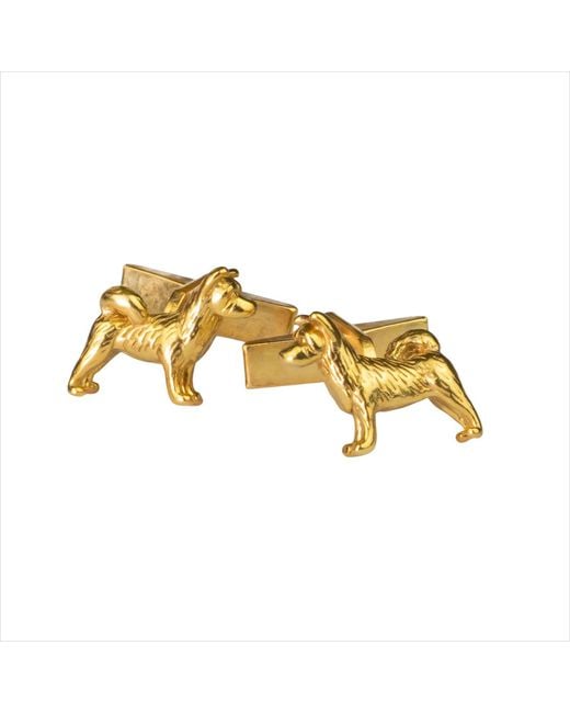 Simon Kemp Jewellers Metallic Akita Cufflinks Eighteen Carat On Recycled Sterling for men