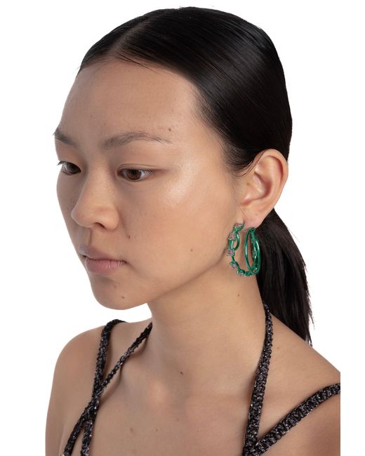 Lavani Jewels Green Motoko Triple Hoops