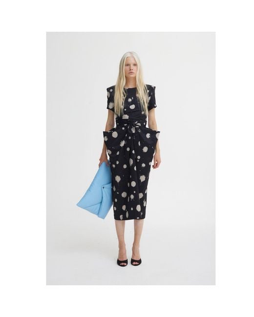 Julia Allert Black Polka Dot Midi Dress With Belt – Capsule Edition