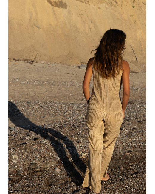 SALANIDA Natural Sole Linen Beach Pants Caramel