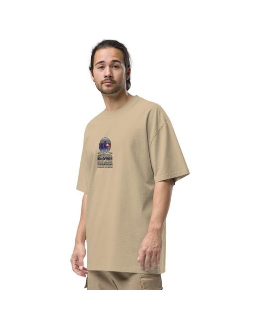 Anchor and Crew Natural Faded Khaki City Drive Explore Co. Oversized Cotton T-Shirt for men