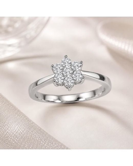Artisan Metallic 18K With Diamond Flower Ring