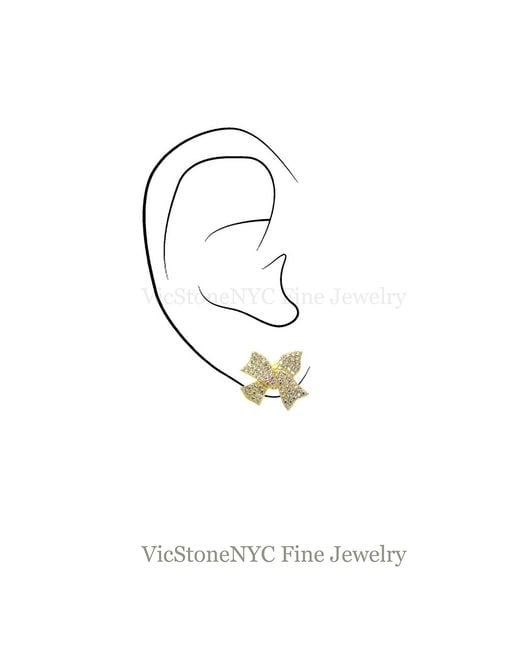 VicStoneNYC Fine Jewelry Natural Lovely Ribbon Stud Vermeil Earrings