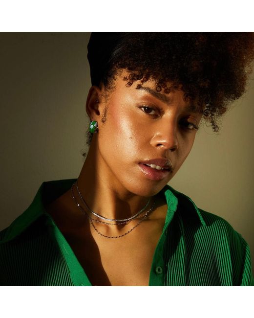 Bermuda Watch Company Metallic Annie Apple Reina Sterling Silver Double Chain Necklace