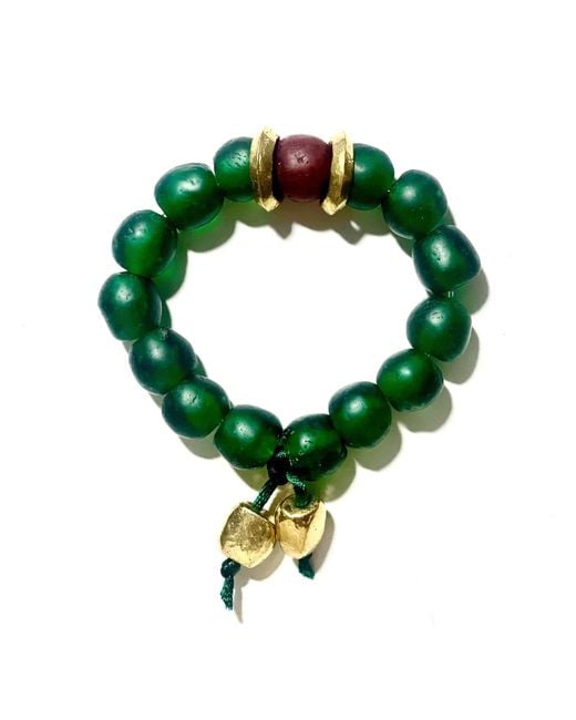 Persia Dona Jewelry Green Emerald Vintage Glass Bracelet