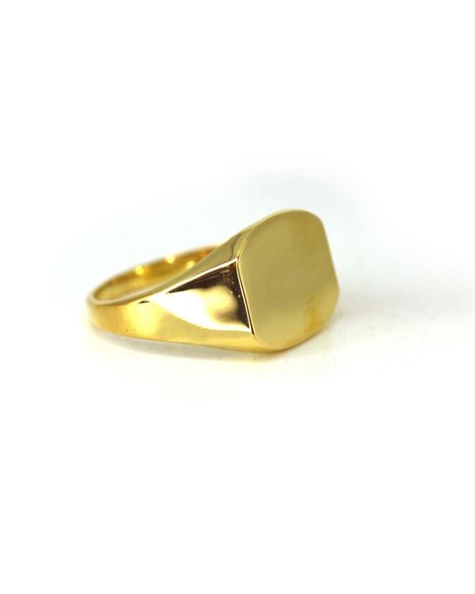 VicStoneNYC Fine Jewelry Yellow Bold Chic Signet Vermeil Ring For for men