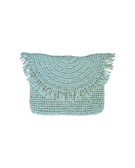 Springmoonatelier Blue Neutrals Handmade Raffia Mini Bag – Cream