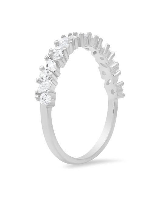 Kylie Harper White Petite Multi-Cut Diamond Cz Band Ring