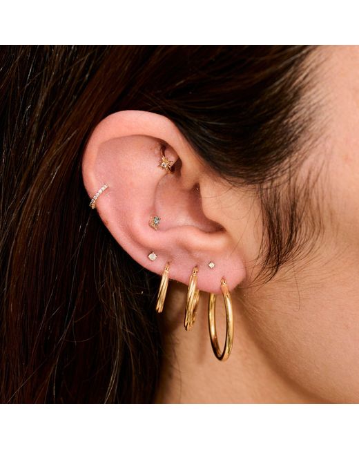 Zohreh Metallic Large Statement Hoop Earring Pair 9K