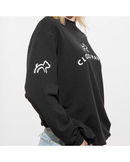 Cloud Haven Black Neutrals Boyfriend Logo Sweatshirt Espresso