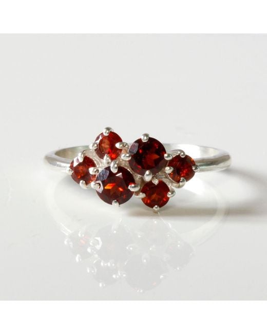 Lee Renee Red Garnet Cluster Ring