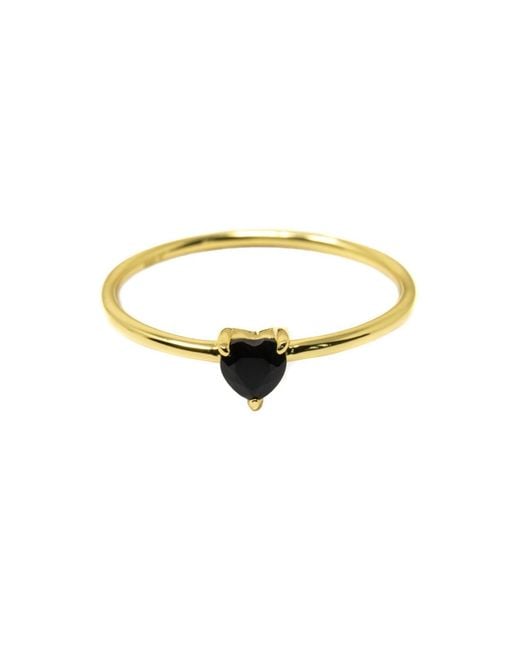 NASI SILVER Yellow Yours Heart Ring- Onyx