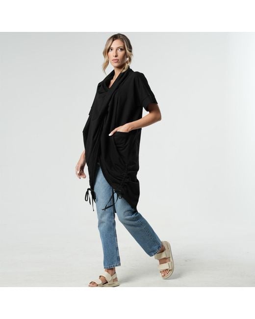 Metamorph Black Extravagant Draped Tunic