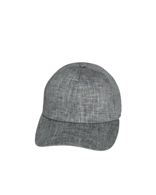 Cachemio Gray Linen Baseball Cap for men