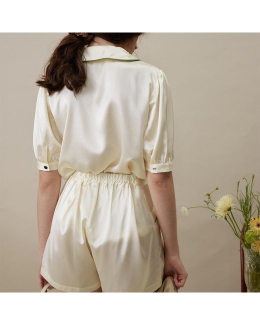 NOT JUST PAJAMA White French Style Short Set