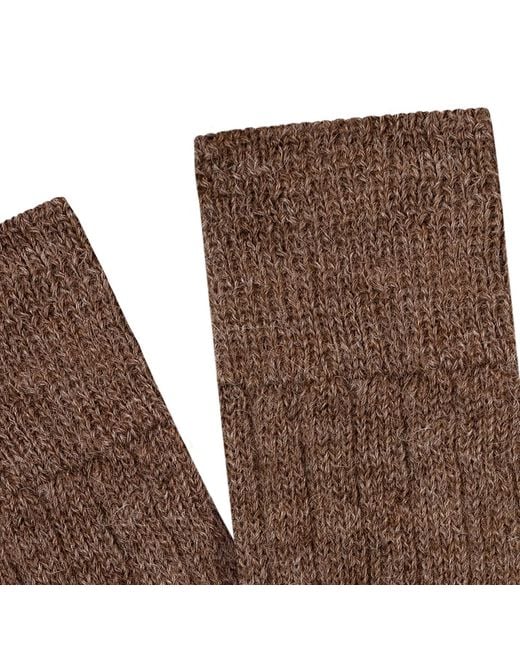 Paul James Knitwear Brown Alpaca Kenilworth Lounge Socks