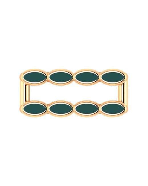 Linda Fiore Metallic Amalei Vermeil Ring With Dark Enamel