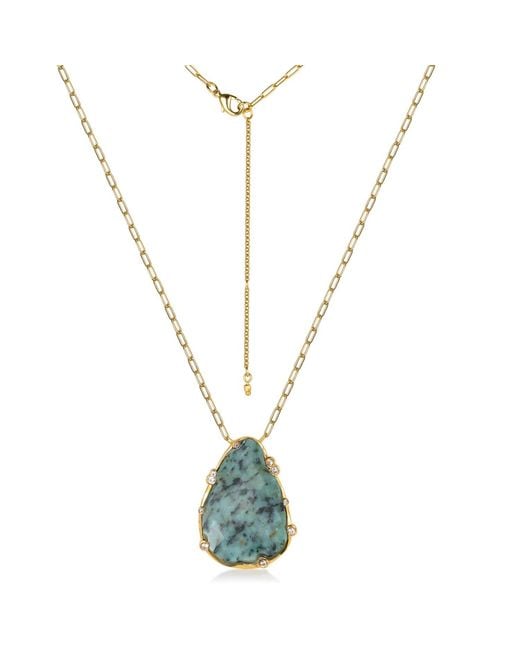 Rare Matters Jewelry Metallic Organic African Teardrop Necklace